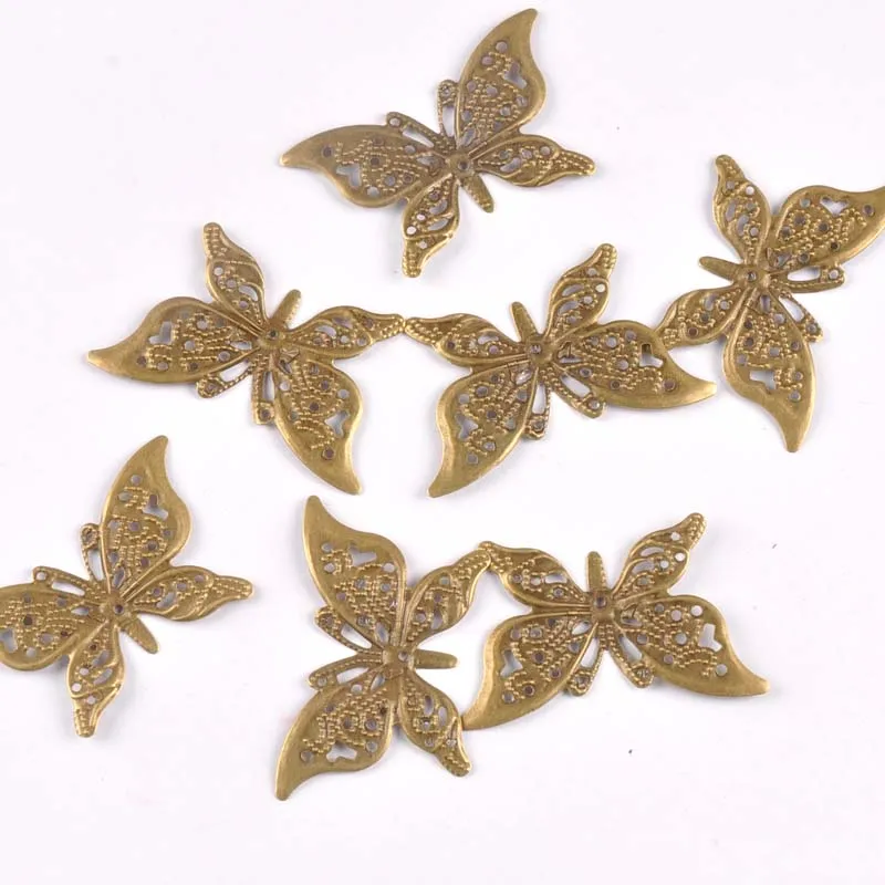 Butterfly Connectors Tone Filigree Wraps DIY Findings for Jewelry Making Scrapbook Home Decor Metal Crafts 10Pcs 43x26mm ykl0772
