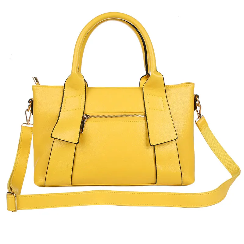 Bolso de mano amarillo de cuero PU para mujer, bolso de mano azul, bolso de mensajero de marca famosa, bolso de diseñador de lujo femenino