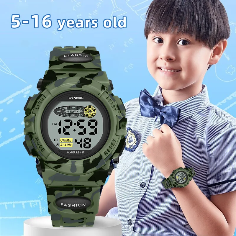 Kids Watch Child Wrist Watches Sports SYNOKE Brand Digital Electronics Clock For Children Boys Girls Students Wristwatches