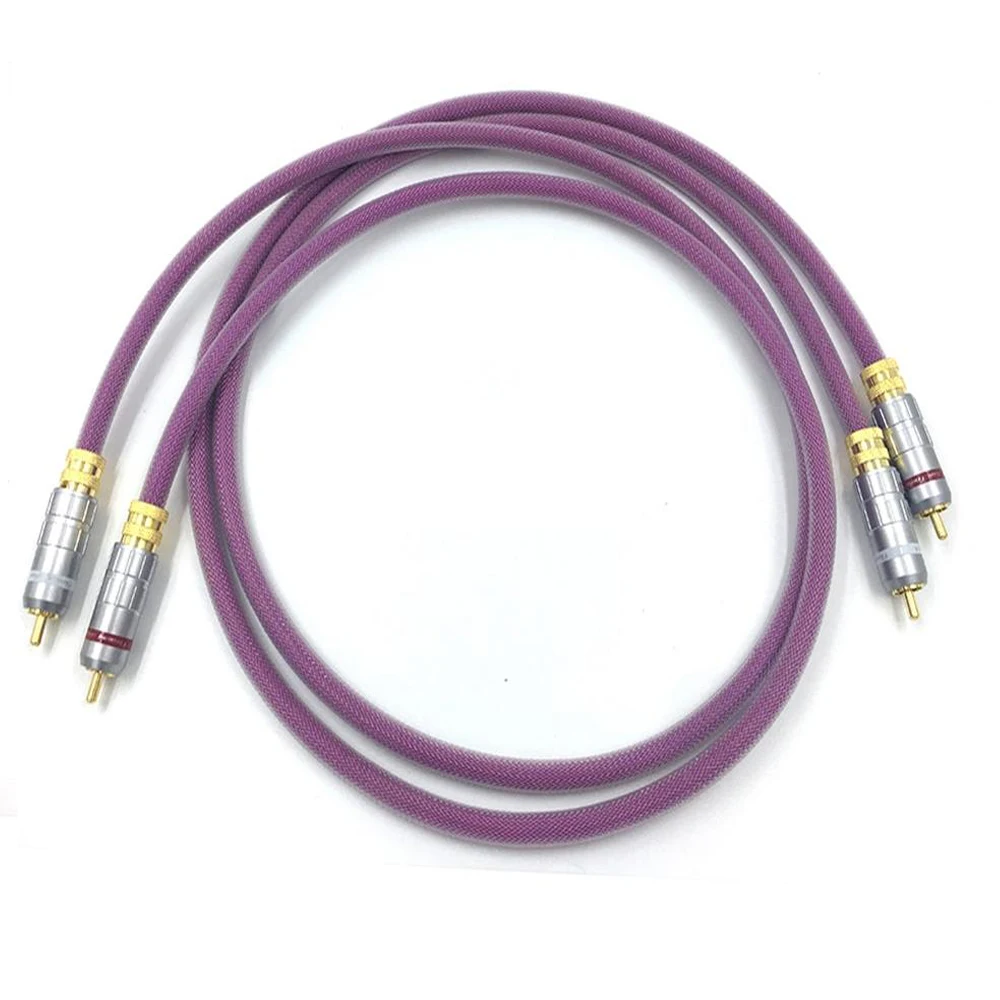 HiFi RCA Interconnect Audio Cable Hifi 2 RCA Male To 2 RCA Male Interconnect Cable Preamp Headphone Amplifier DAC