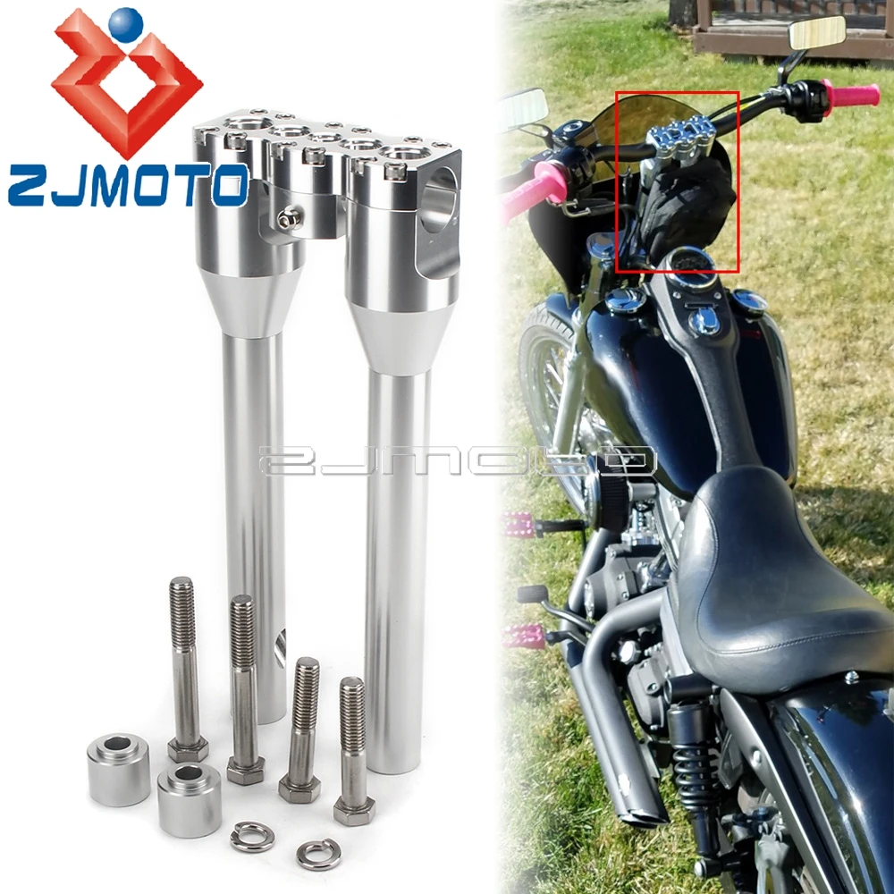 

Silver Motorcycle Heighten 1-1/2'' Clamp Risers Handlebar Bar Riser For Harley Dyna FXD Sportster 1200 883 XL Forty-Eight