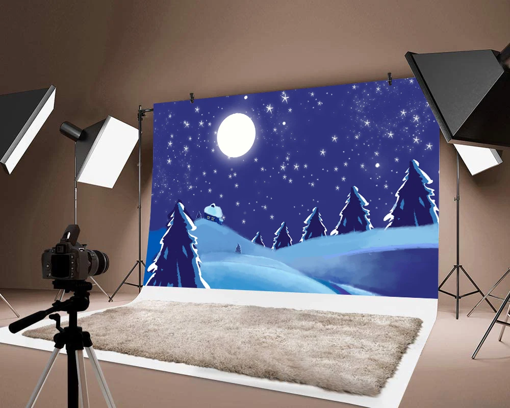 

Milsleep Merry Chirstmas Photograph 3D HD Printed Background Xmas Tree Festival Party Backdrop Decorations
