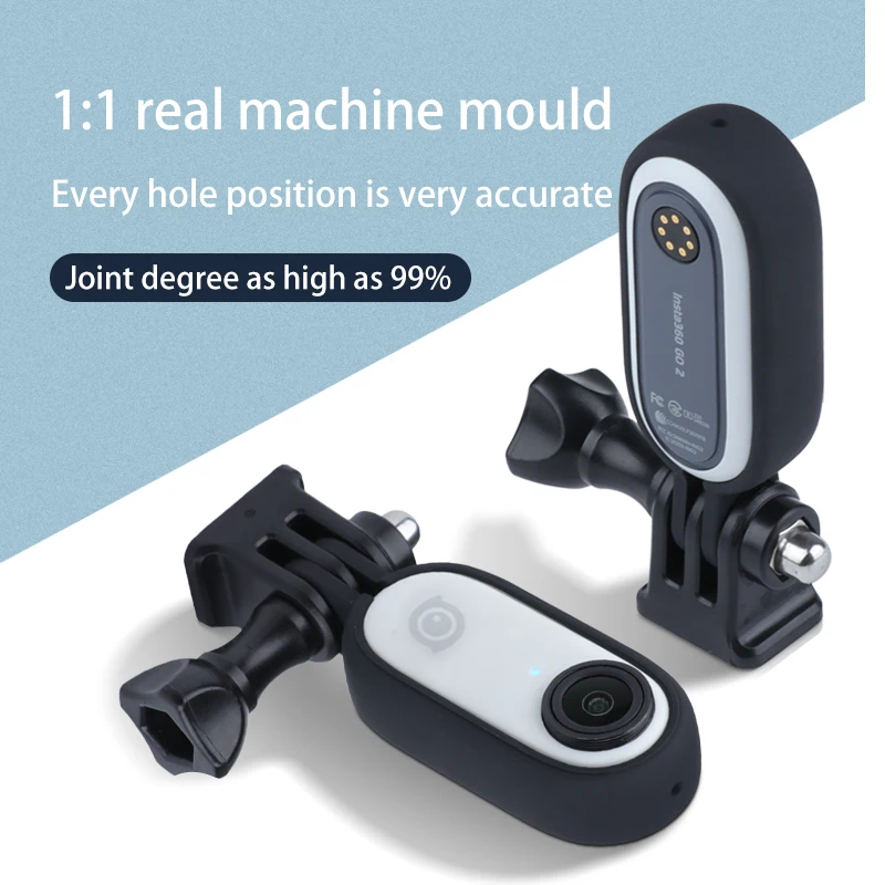 إطار حماية الحدود جبل تثبيت 1/4 برغي ثقب قابل للتعديل ركيزة زاوية لملحقات Insta360 Go2 الإبهام