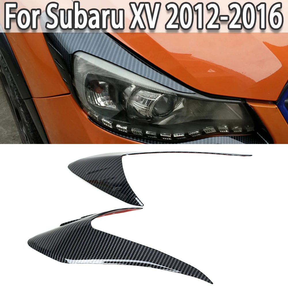 Car Headlight Eyebrow Decorative Cover Sticker Trim ABS Carbon Fiber For Subaru XV 2012 2013 2014 2015 2016