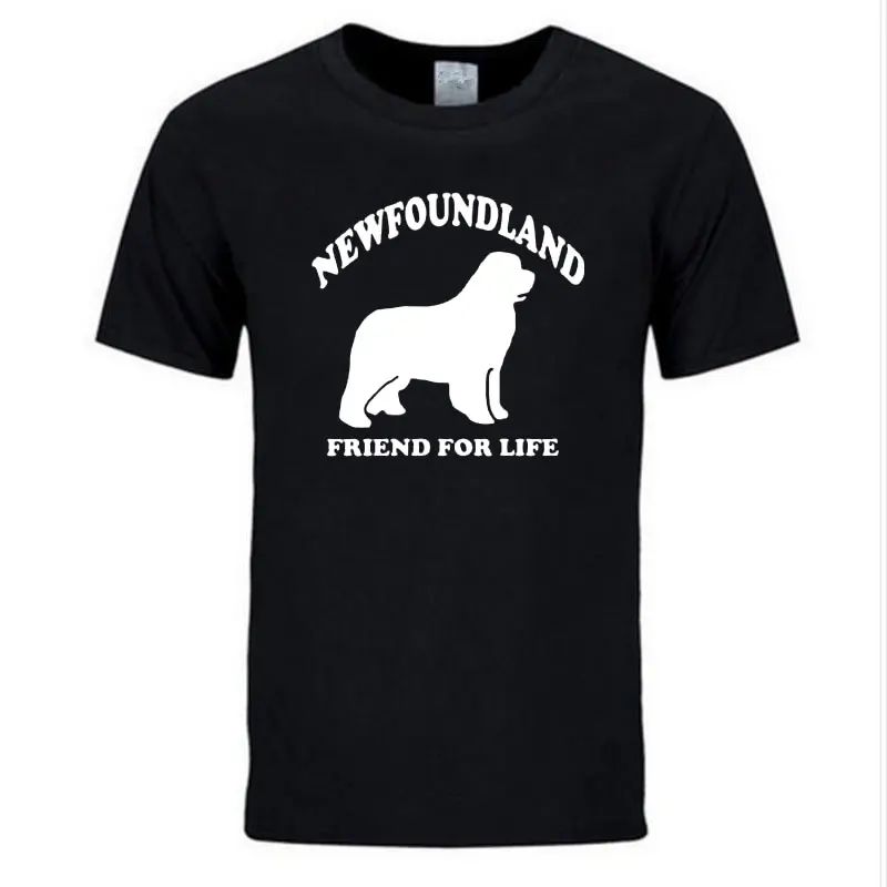 2019 summer hot Fashion brand clothing Newfoundland Dog Dog Lovers Present T Shirt Men Funny Cotton Short Sleeve T-shirt