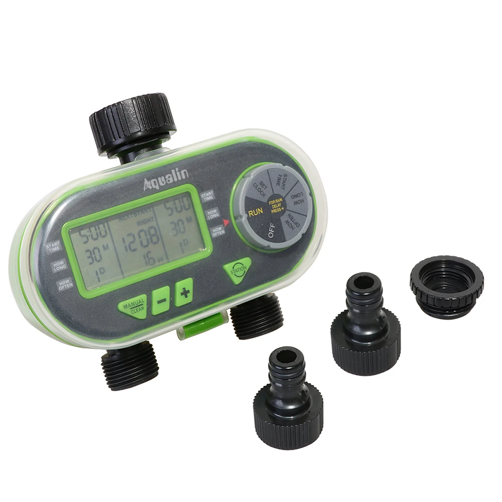 Two Outlet Garden Digital Electronic Water Timer Solenoid Valve Garden Irrigation Controller for Garden Yard Automatic watering