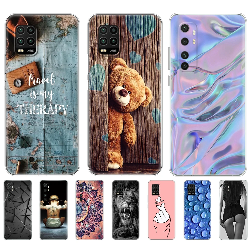 Para xiaomi mi nota 10 lite caso 6.47 "mi 10 lite capa de silicone macio tpu note10 lite telefone volta escudo mi 10 lite amortecedor funda saco