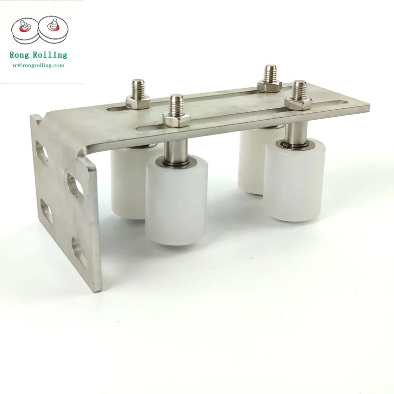 201/304 stainless steel material sliding gate upper guide nylon rollers with bracket,door guide wheels/pulley,gate accessories.