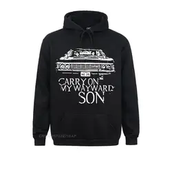 Supernatural TV Series Harajuku Hoodies Carry On My Wayward Son Songs TShirt EU Size Cotton High Quality Tops