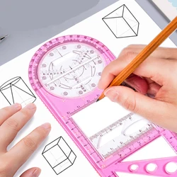 30cm Multifunctional Geometric Ruler Geometric Drawing Template Measuring Tool for School Office Supplies Student Drafting Tools
