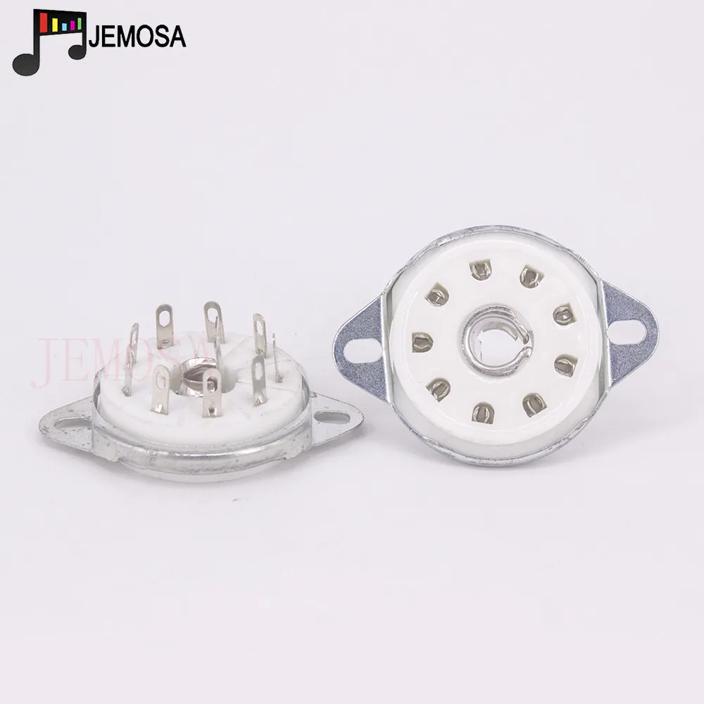 1PC 9Pin Ceramic Tube Socket Big 9Pin tube tocket GZC9-L For EFF51 QE04 EF55 EF50 EC52 TT12  Audio Vacuum Tube Amplifier DIY