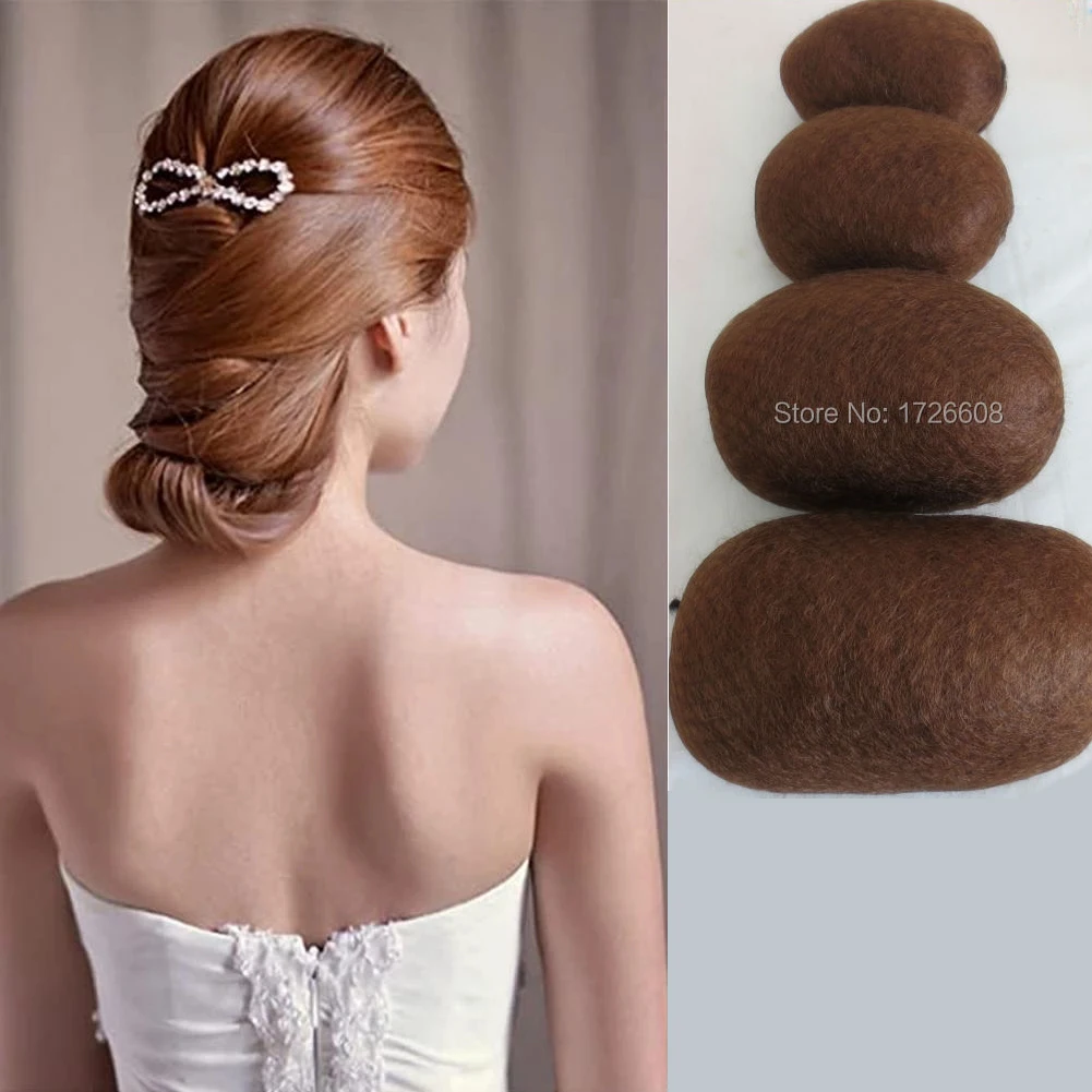 Largest Round Natural Black/Brown Hair Padding Bridal Synthetic Hair Accessories Hair Stuffing Fashion Hairpiece Updo Hair Bun