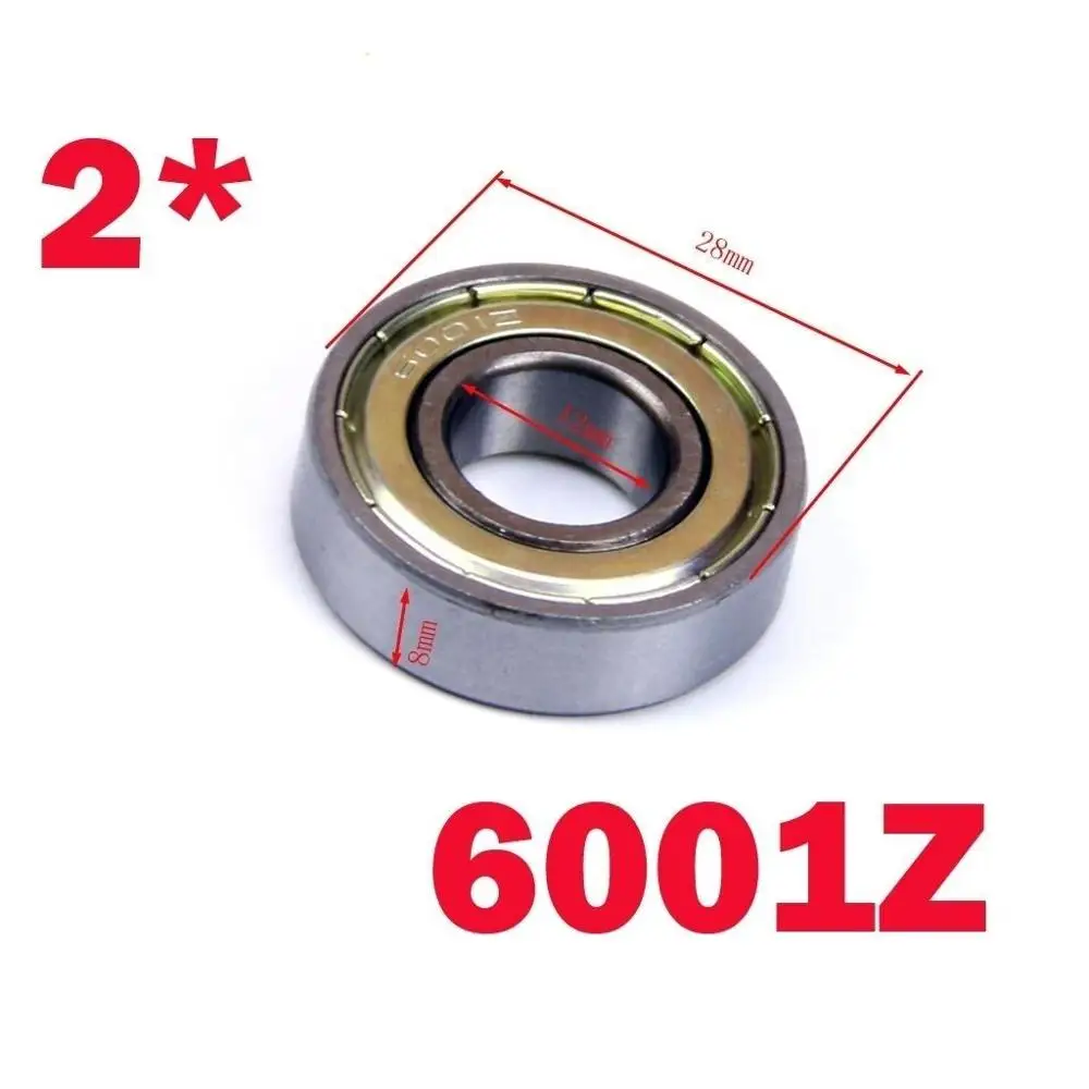 2x 12mmx28mmx8mm 6001Z Ball Bearing 47 /49cc Wheel Pocket Rocket Mini Dirt Bike