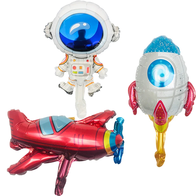 

NEW 1psc/Mini Space Astronaut Rocket Balloon Child Birthday Spaceman Spaceship Theme Party Decoration Aluminum Balloon