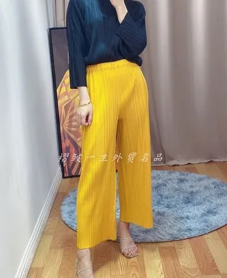 

HOT SELLING Pleated series fashion all-match straight pants solid color pants IN STOCK