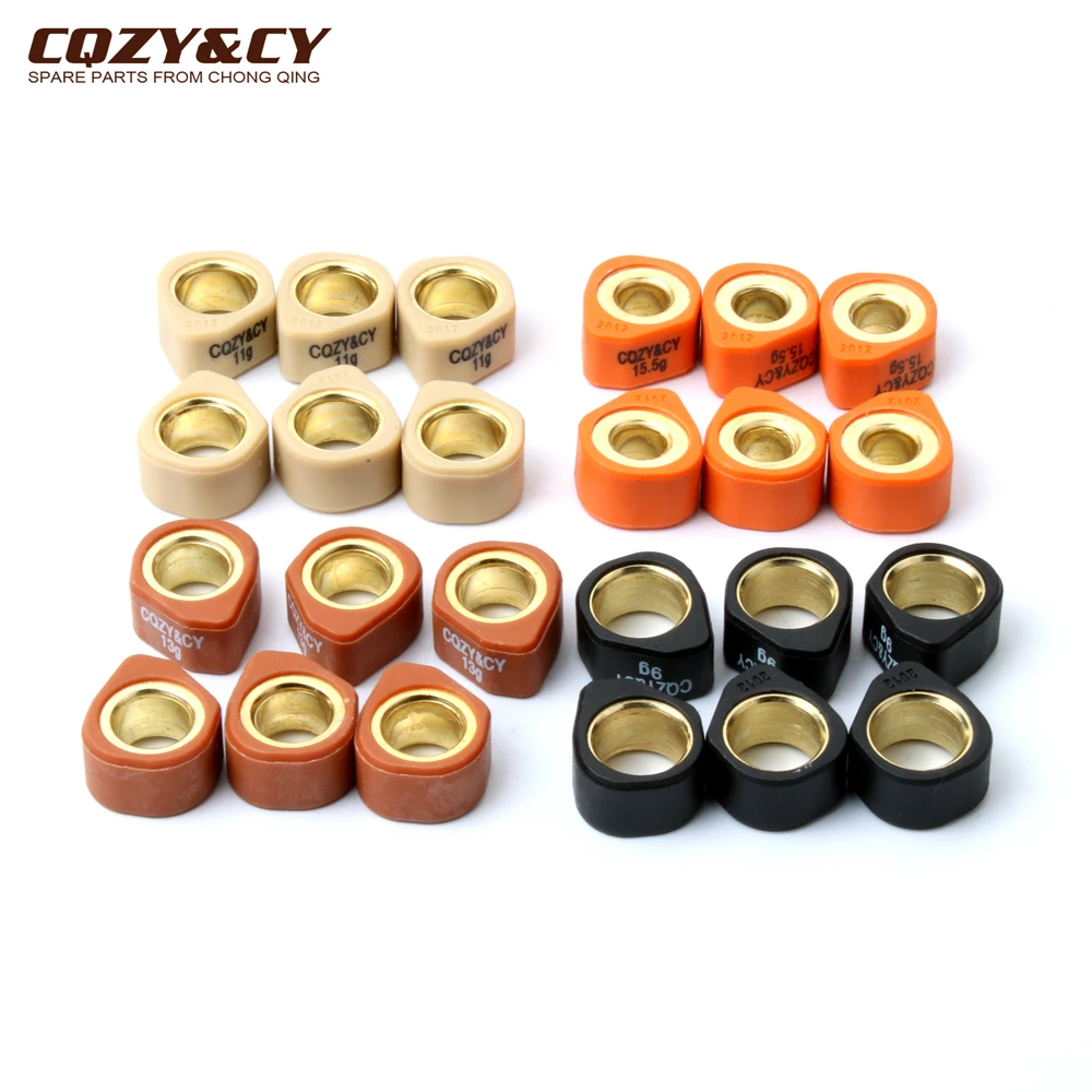 6pc Roller Set / Variator Weights 20x12mm 9g 11g 13g 16g For Italjet Jupiter 125 Millennium 125cc  Jet 150cc Scooter