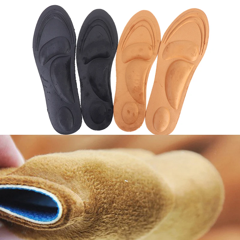 Men Women 4D Suede Memory Foam Insole Arch Support Orthopedic Insoles For Shoes Flat Foot Sole Shoe Pad Winter Warm Heel Pad