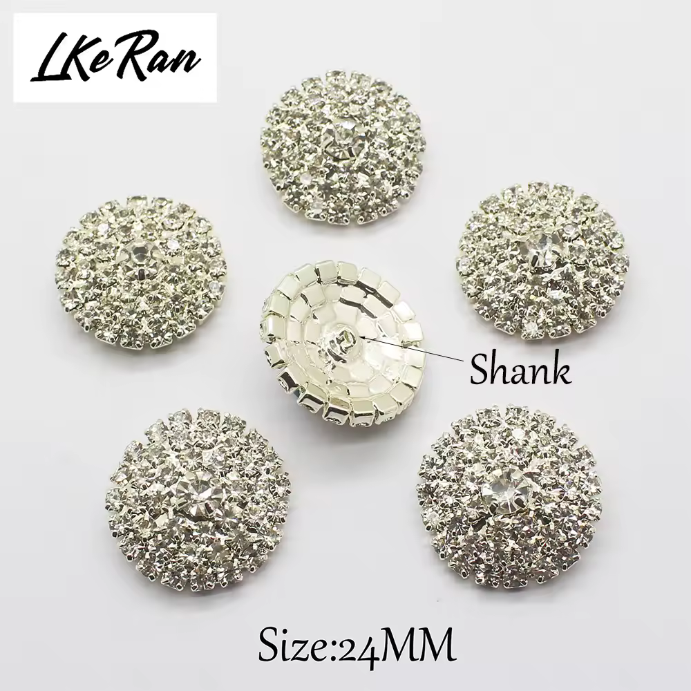 10 יחידות 25mm קשת עגולה כפתורי ריינסטון שקופים לשנק DIY תפירה קריסטל חתונה ביגוד דקורטיבי אביזרי יצירה