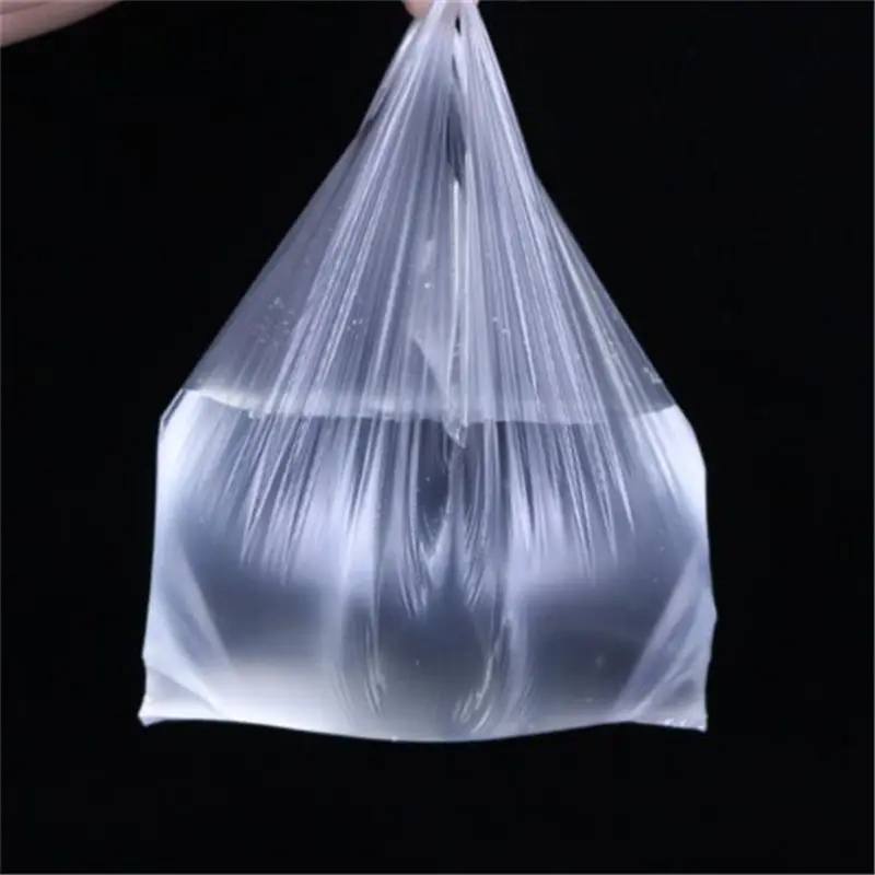 100Pcs Supermarket Plastic Bags With Handle Useful Plastic Storage Transparent Shopping Bag Roll Food Packaging Keep Fresh Tools