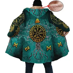 Yggdrasil - Norse Tree Of Life Cloak 3D Over Printed Hoodie Cloak for Men and Women Winter Fleece Wind Breaker Warm Hood Cloak