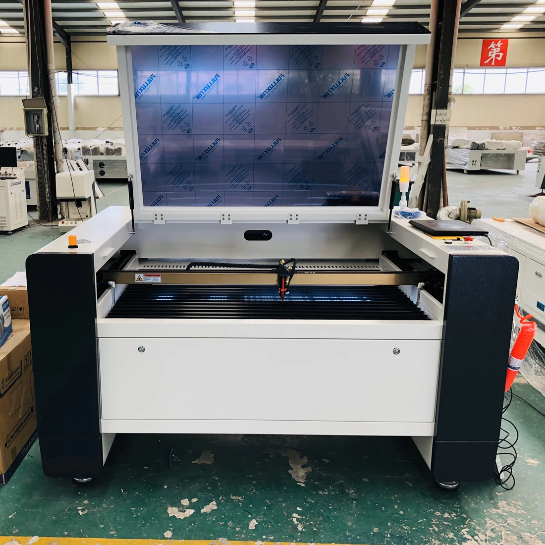 

RECI W2 W4 100W 1390 Laser Engraving Cutting Machine With Heavy Bed CO2 Laser Cutter Autofocus CW3000 CW5000 Rotation Axis