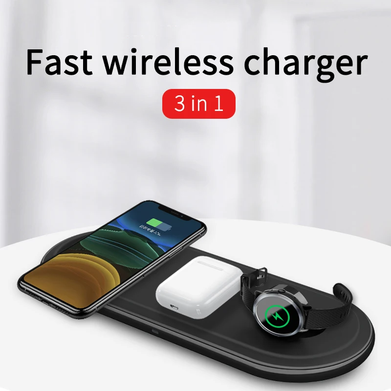 

10W Wireless Charger For iphone 13 12 Fast Charge Stand For Apple Watch Fast Charging Dock Station For Samsung Charging Stand