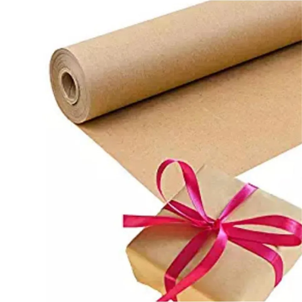 

M Brown Kraft Wrapping Paper Roll Diy Gift Packing Paper Wedding Christma Party Handmade Gift Parcel Wrap Home Decor Apposite