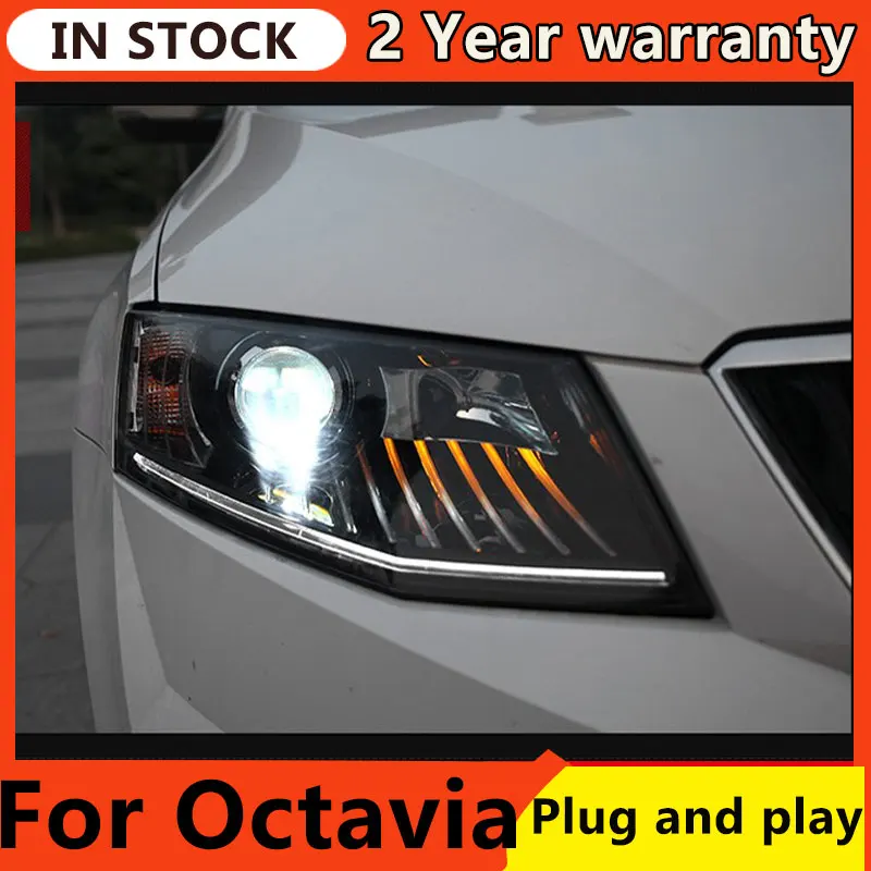 

Фары для Skoda Octavia 2015 2016 2017 светодиодные DRL дневные ходовые огни фары светодиодные биксеноновые лампы противотуманные фары передние фары