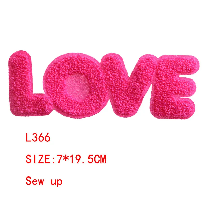 1 Pcs Love Smile Letter Towel embroidery icon Iron on Patches for Clothing DIY Stripes Clothes Patchwork Stickers Custom Badges