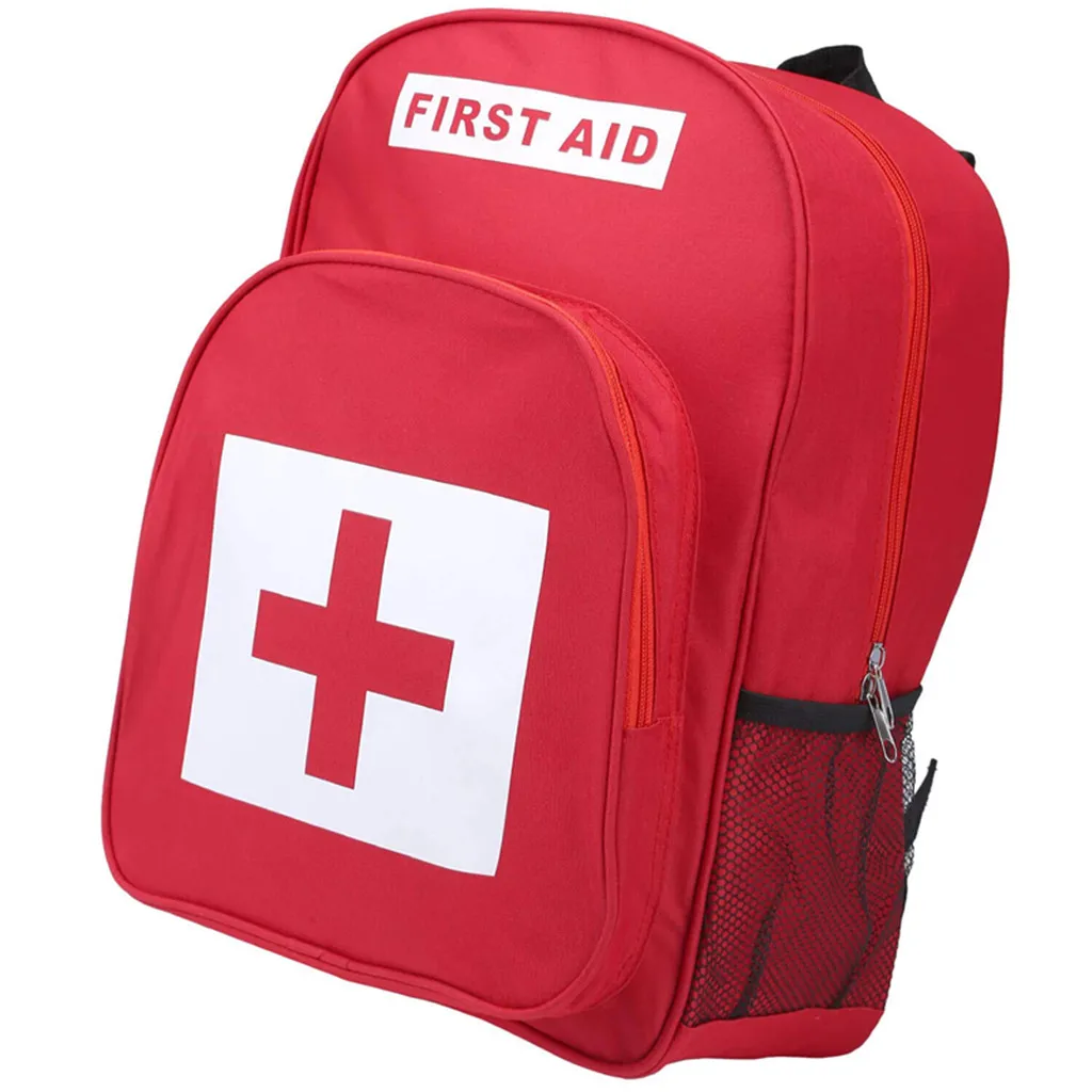 First Aid Backpack Empty Medical Storage Bag Red Backpack for First Aid Kit Pack Emergency Hiking Backpacking Camping Travel Car