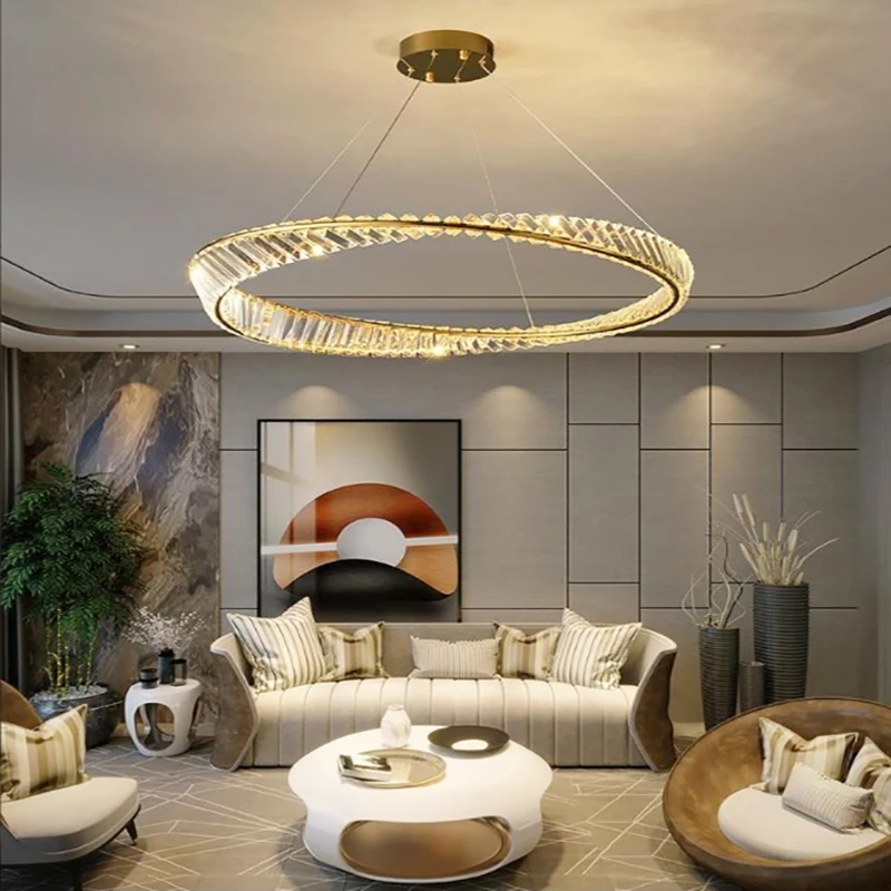 Nordic luxury crystal chandelier living room ceiling chandelier bedroom ceiling lamp kitchen crystal chandelier hotel chandelier