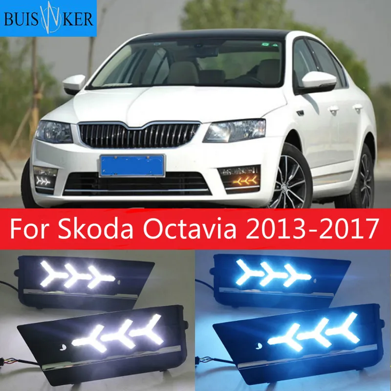 

For Skoda Octavia A7 Sedan /Combi For RS 2013 2014 2015 2016 2017 Car-Styling Front DRL Daytime Running Light Fog Lamp Fog Light