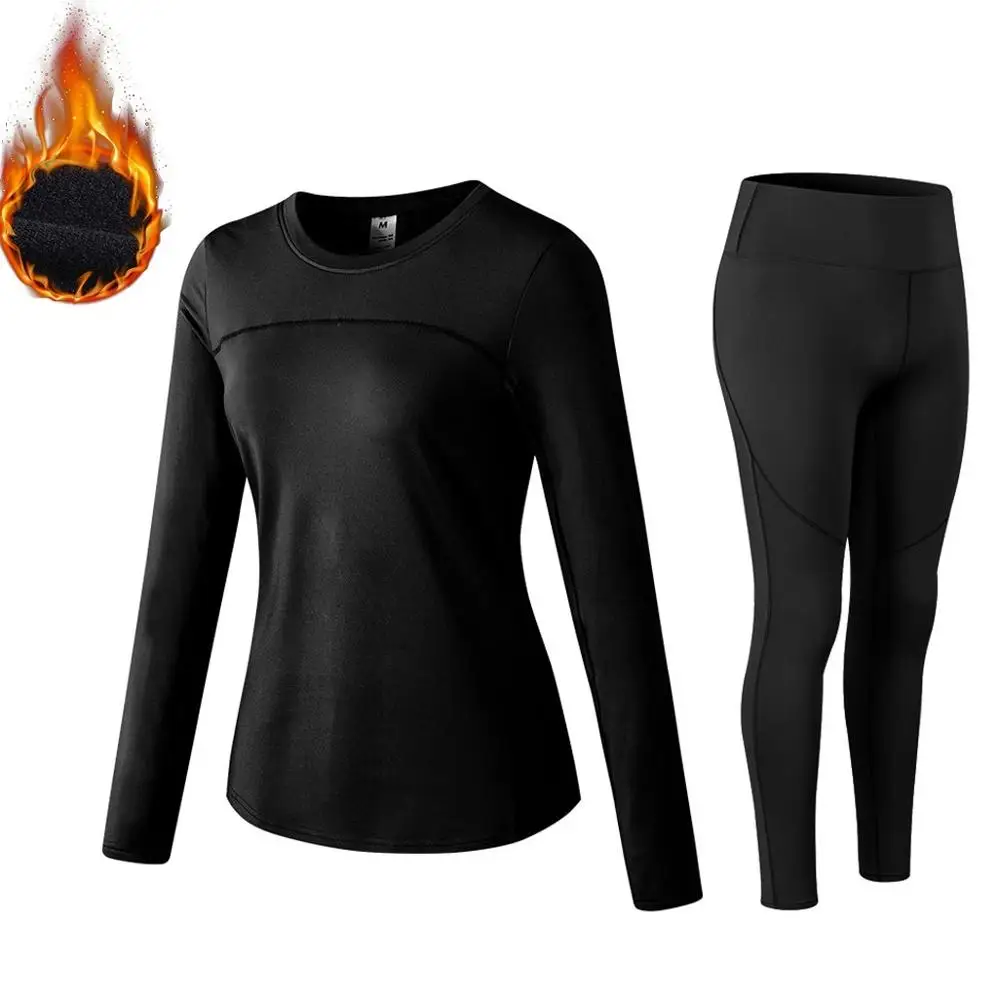 Thermal underwear For Women Long Johns Fleece Winter Elastic Sports Sets Underpants And Undershirts Tracksuit