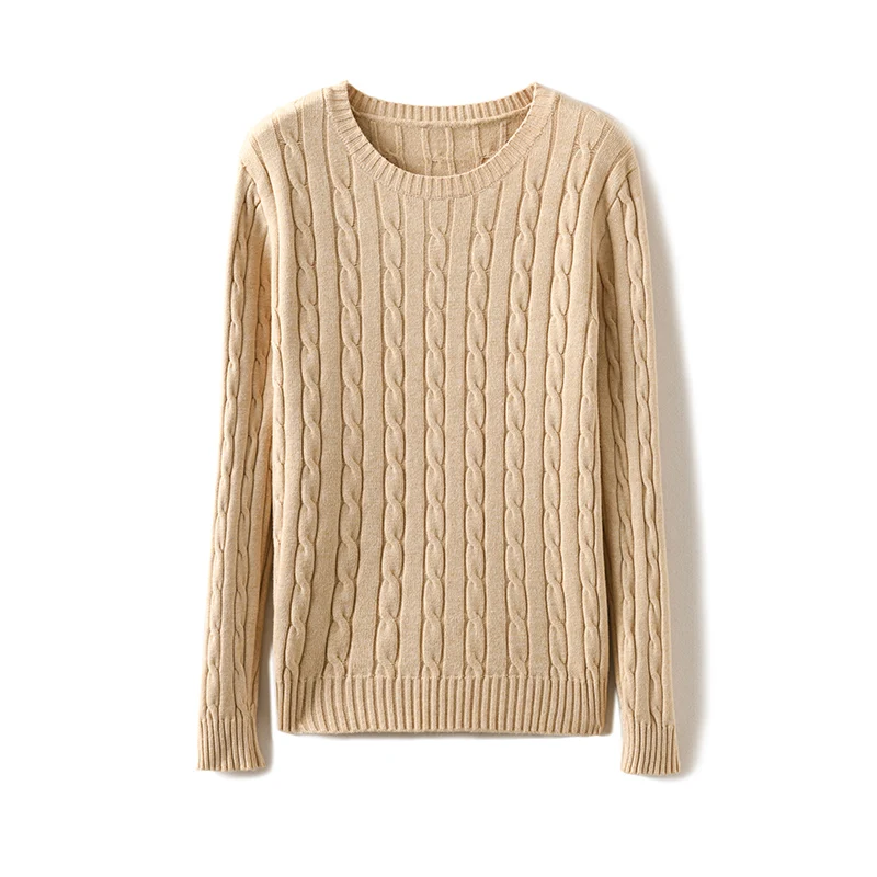 Autumn And Winter New Sweater Women's Pullover Round Neck Thick Loose Cashmere Sweater Wild Twist  Tide Bottoming Shir