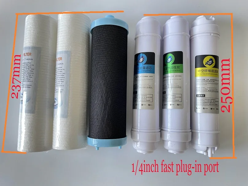 9inch Filter Cartridges Replacement(6Pieces/Set) for Smart 6 Grade Undersink Kitchen Water Purifier QY-UF3003SM