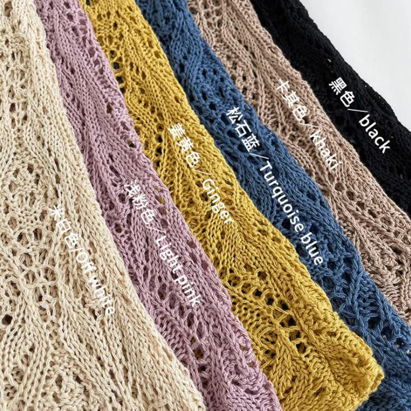 Châle d\'été court en dentelle, tricot coréen, Crochet ajouré, en soie glacée, en coton, pull, faux col pour femmes, cape de protection du cou,