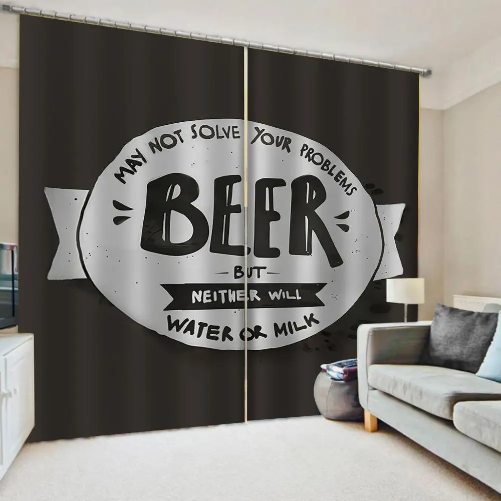 

Custom black and white curtains Window Blackout Luxury 3D Curtains set For Bed room Living room Blackout curtain