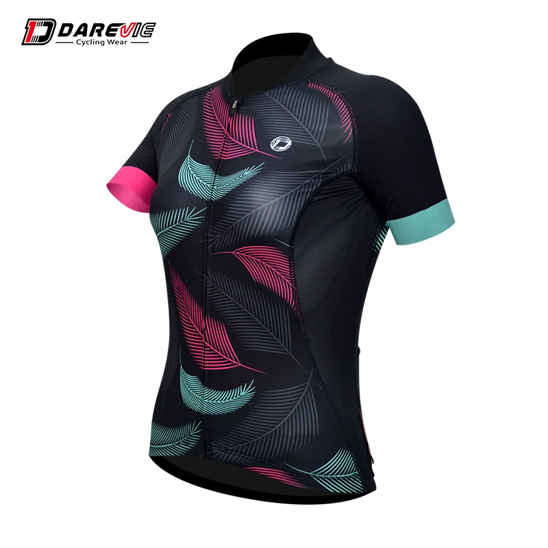 DAREVIE Cycling Jersey Laser Cutting Sleeve Crafts Women\'s Cycling Jersey Breathable Slim Fit Quick Dry Pro Team Bike Jersey