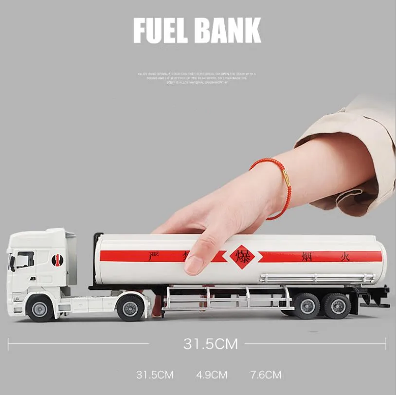 Wholesale 1:50 alloy tanker car model,engineering truck transport model,high quality toys,free shipping