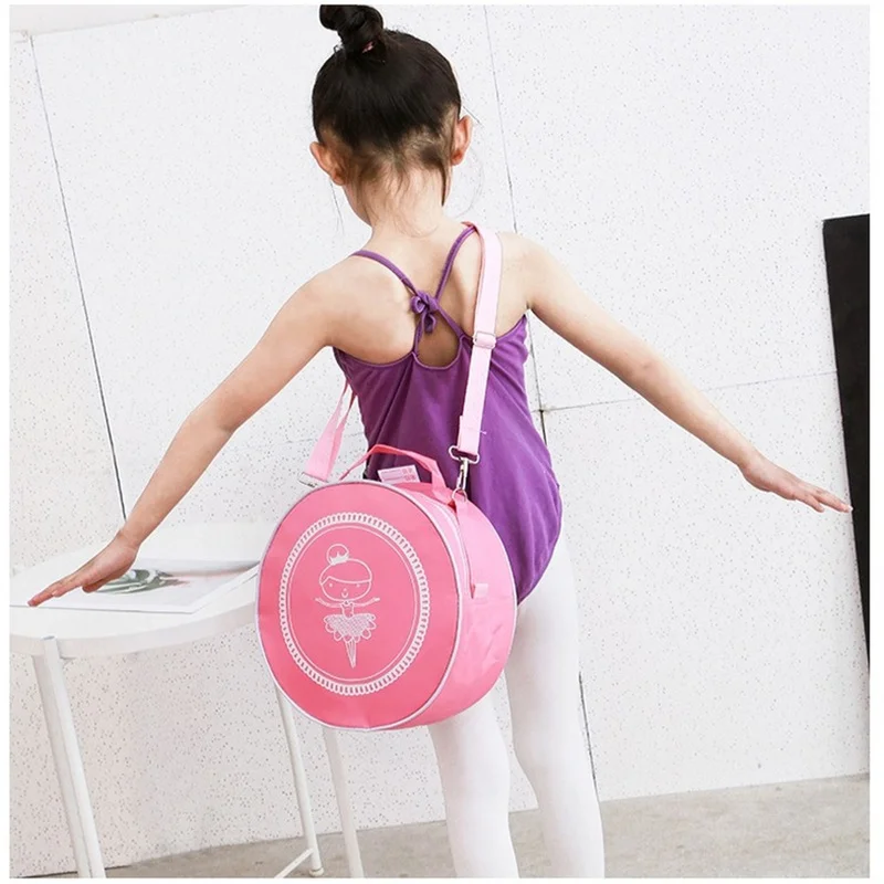 Ruoru Girl Ballerina Circle Bag Child Shoulder Ballet Dance Bags Women Ballet Sports Dance Backpacks Gym HandBags for Girls