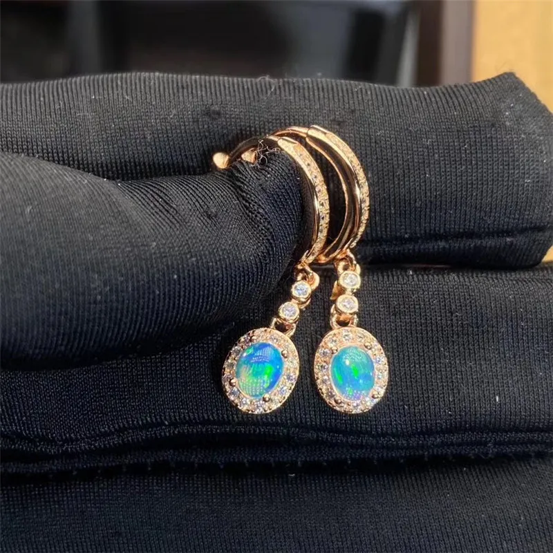 New natural opal earrings 925 silver ladies earrings graceful luxury fashion elegant design temperament earrings