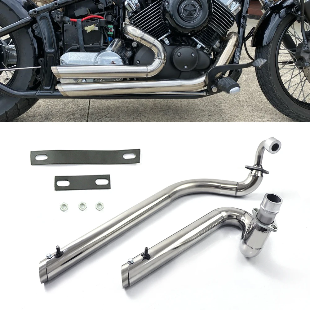 

Motorcycle Exhaust Pipe Kit Silencer Mufflers Drag Pipes For Yamaha V star 650 XVS650 XVS400 DS650 400 650A Drag star 400 650