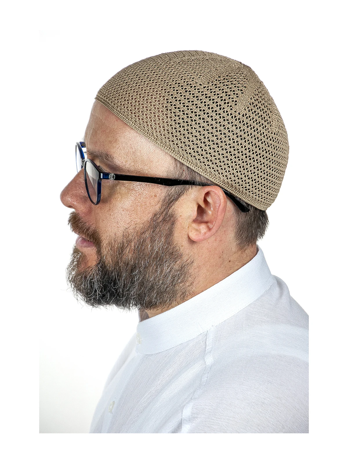 Luxe Staal Gebreide Gebed Cap Kwaliteit Visuele Aantrekkingskracht Ramadan Perfect Gift Lichtgewicht Polyester Katoen Voor Mannen