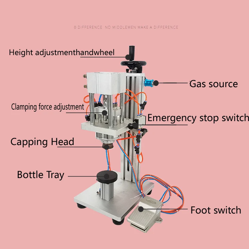 Pneumatic Perfume Oral Liquid Penicillin Injectable Bottle Capper Aluminum Plastic Glass Vial Crimper Capping Machine