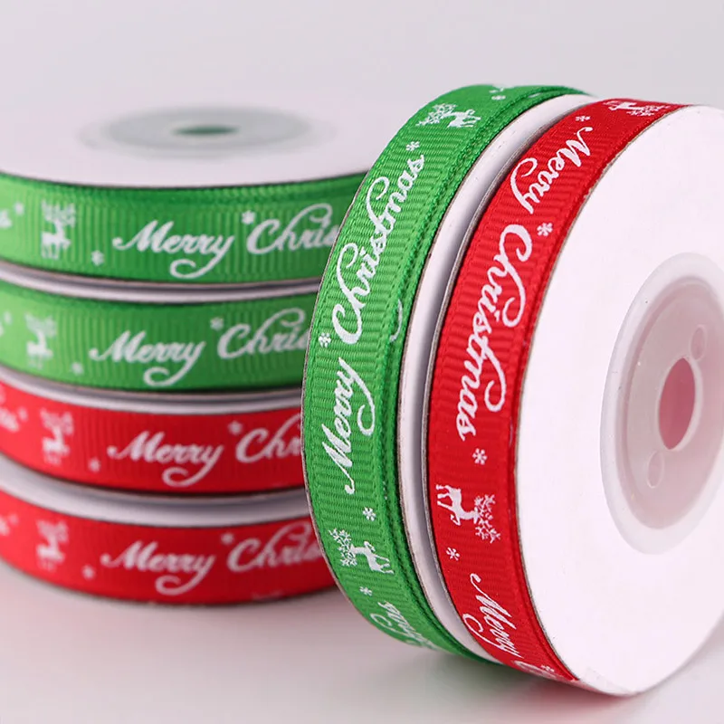 

Printed Letters Grosgrain Ribbon Merry Christmas Craft Accessories Gift Cake Box Decor Wrapping Threaded Ribbon New Year Handmad