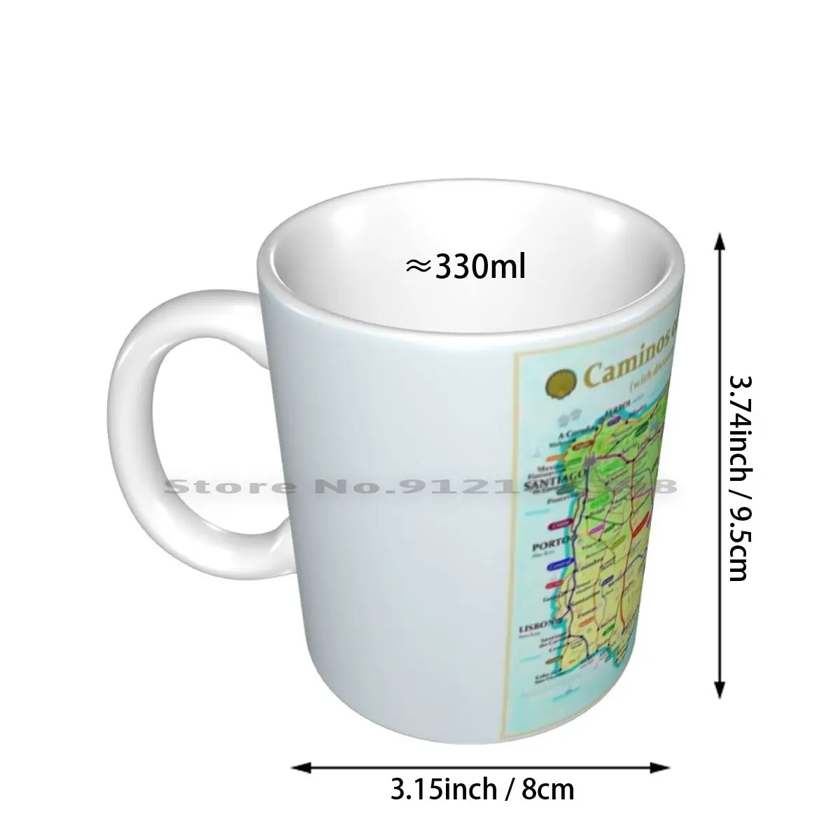 The Camino De Santiago Map Of Spain & Portugal Ceramic Mugs Coffee Cups Milk Tea Mug Camino De Santiago Camino Map Of Spain Map