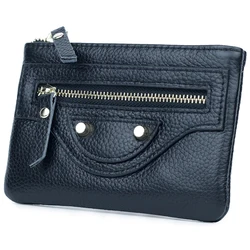 New Fashion Genuine Leather Women Coin Purse Zipper Card Holder Wallet Key Holder Ladies Small Money Bag Girl Purses