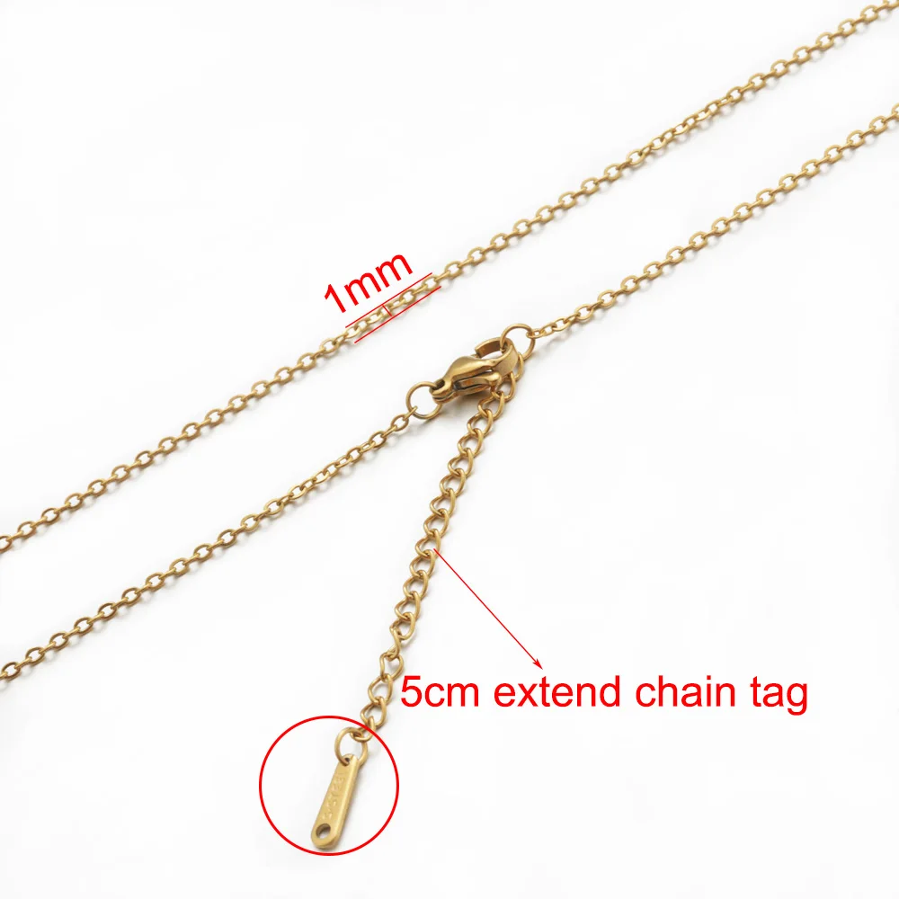 5pcs Stainless Steel Rolo Link Chain Necklace Set
