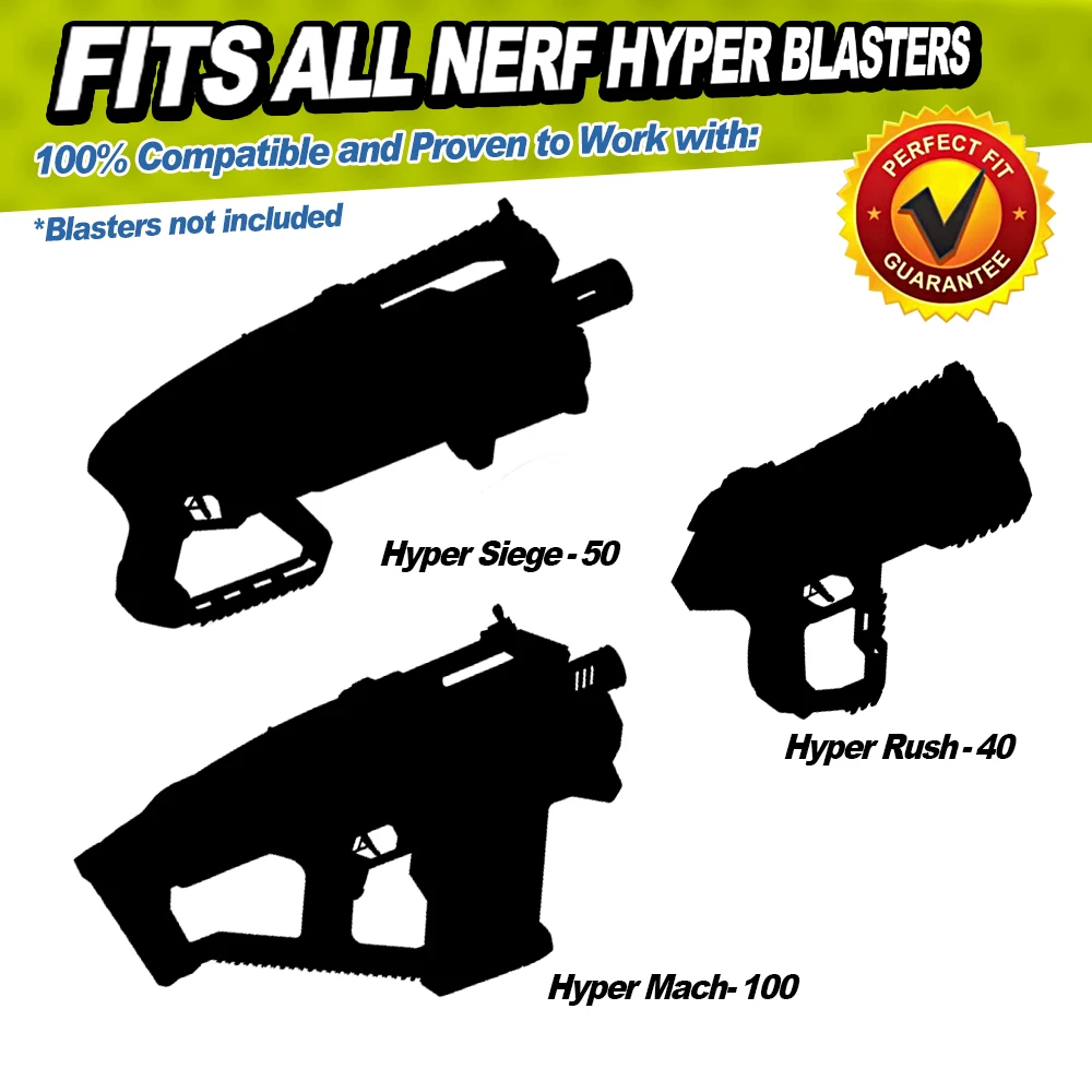 100 rounds for Nerf Hyper Refill Hyper Darts Toy Gun Bullets for Hyper Blasters Stock Up Hyper Games