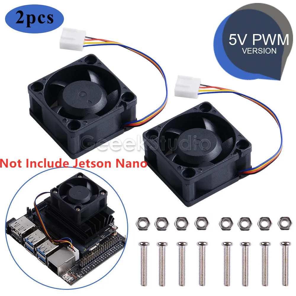 

New 2PCS PWM Speed Adjustment 4PIN Dual Ball Bearing Dedicated Super Cooling Fan Strong Cooling Air for NVIDIA Jetson Nano